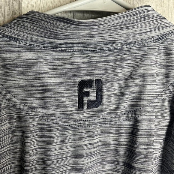 Mens Foot joy Short Sleeve Golf Polo Gray XL Extra Large Heather Pattern - Picture 6 of 8